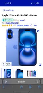 Iphone 16 blauw 128 gb, Telecommunicatie, Mobiele telefoons | Apple iPhone, 128 GB, Blauw, IPhone 16, Ophalen of Verzenden