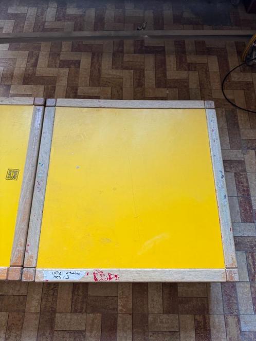 une table basse jaune, Huis en Inrichting, Tafels | Salontafels, Gebruikt, Minder dan 50 cm, 50 tot 100 cm, 50 tot 100 cm, Vierkant