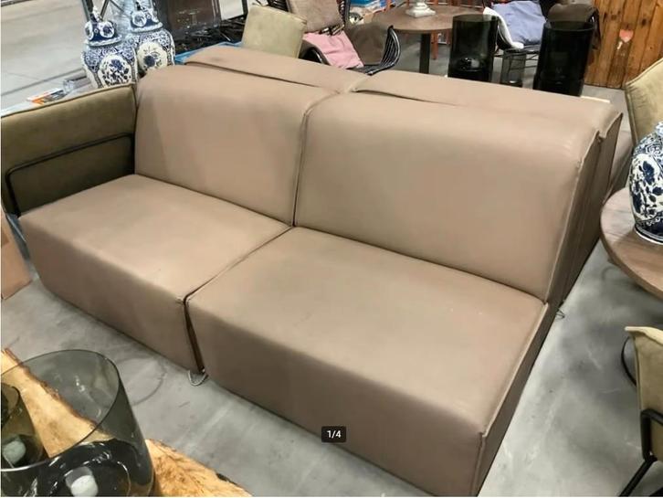 Bankje lederlook 2 zits 2 st, Huis en Inrichting, Zetels | Zetels, Gebruikt, Rechte bank, Eenpersoons, Minder dan 150 cm, 75 tot 100 cm