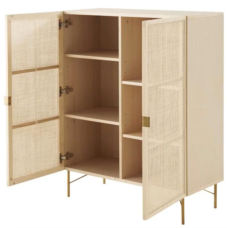 kast gevlochten rotan, Huis en Inrichting, Kasten | Kleerkasten, Zo goed als nieuw, 100 tot 150 cm, 50 tot 100 cm, 25 tot 50 cm