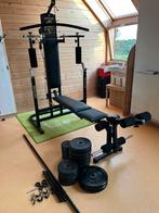 Banc de musculation Ketler + poids et barres de musculation, Sport en Fitness, Fitnessmaterialen, Ophalen, Gebruikt, Rug, Fitnessbank