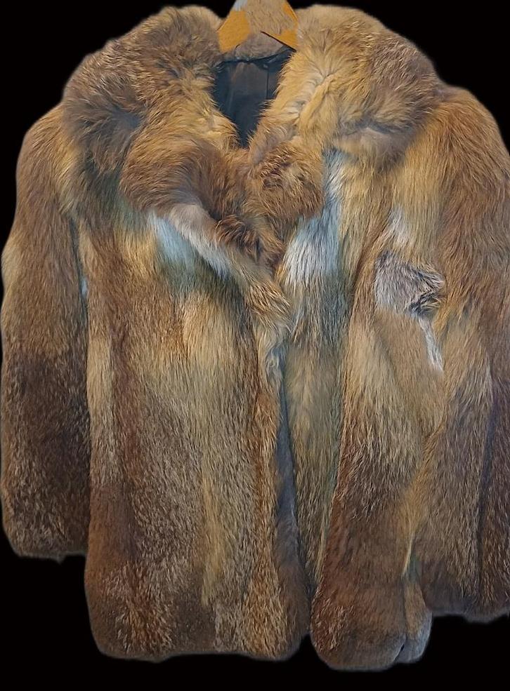 Vintage Canadese Vossenbontjas, Kleding | Dames, Jassen | Winter, Zo goed als nieuw, Maat 38/40 (M), Beige, Ophalen of Verzenden