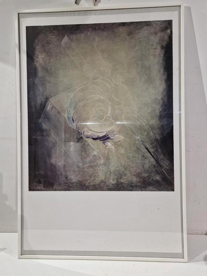 Felix de boeck print , christ on the cross , ingekaderd 90 x, Antiek en Kunst, Kunst | Schilderijen | Modern, Ophalen of Verzenden