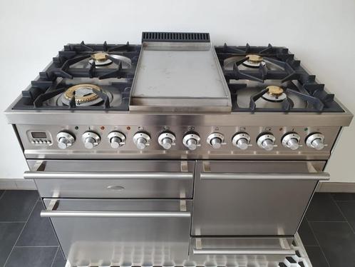 🍀 Poêle Boretti de luxe 100 cm en acier inoxydable, 3 four, Electroménager, Cuisinières, Comme neuf, Autoportant, 5 zones de cuisson ou plus