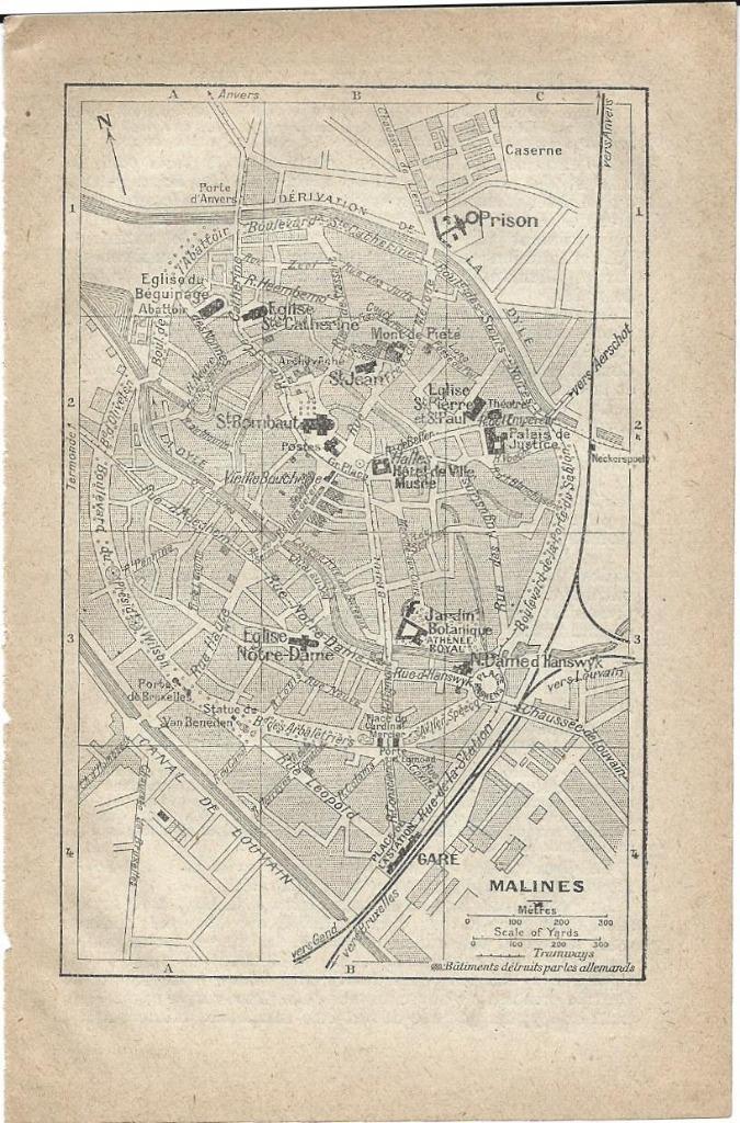 1920 - Mechelen stadsplannetje, Boeken, Atlassen en Landkaarten, België, Verzenden