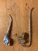 2 oude zilveren pijpen, Antiek en Kunst, Antiek | Zilver en Goud, Ophalen of Verzenden, Zilver