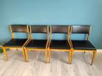 4 vintage stoelen, Huis en Inrichting, Stoelen, Ophalen, Zo goed als nieuw, Hout