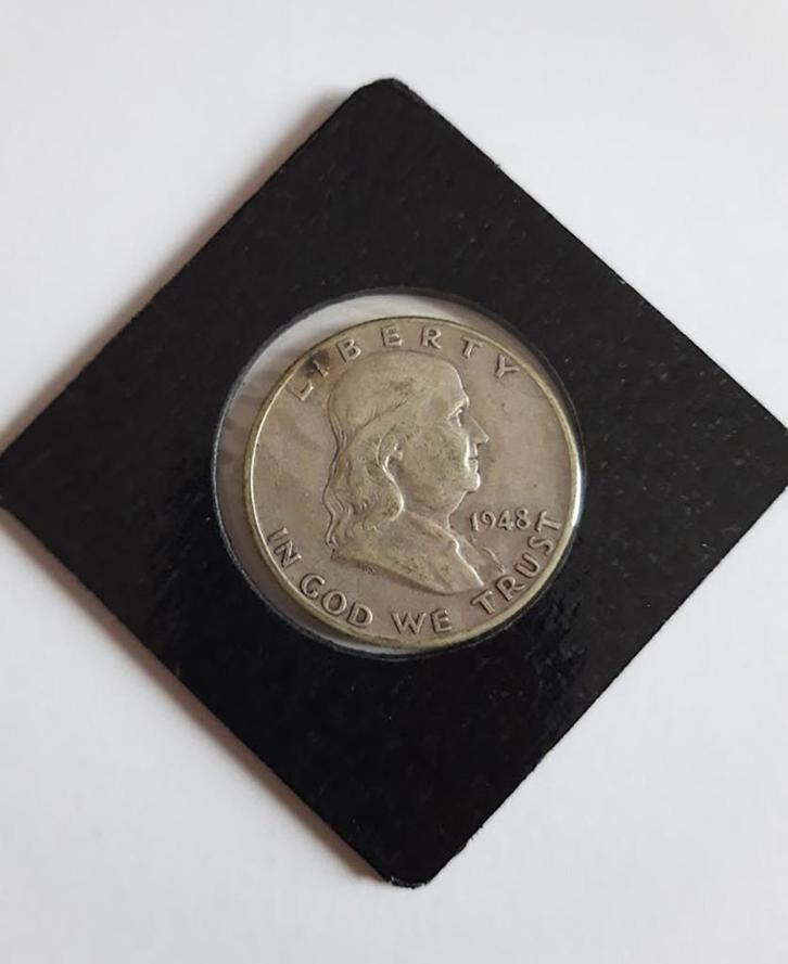 USA Benjamin Franklin zilver halve $ 1948 VVF - certificaat, Postzegels en Munten, Munten | Amerika, Losse munt, Noord-Amerika