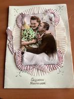 Zeer oude nieuwjaarskaart met afbeelding verliefd koppel, Envoi, Non affranchie