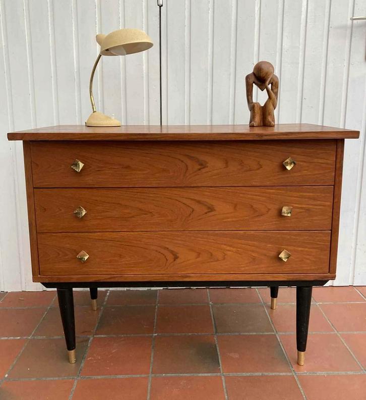 Vintage Scandinavisch dressoir, Huis en Inrichting, Kasten | Ladekasten, Gebruikt, Teakhout, Ophalen