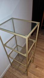 Étagère en verre et métal doré., Maison & Meubles, Enlèvement, Comme neuf