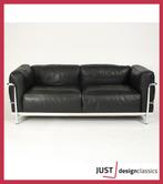 Cassina LC3 2 Zits Zwart Leder Chroom Dons Kussens, Ophalen