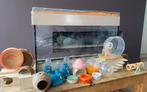 Glazenhamsterkooi met spulletjes, Dieren en Toebehoren, Kooi, Gebruikt, Hamster, 75 tot 110 cm