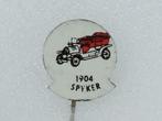 SP1646 Speldje 1904 Spyker rood, Verzamelen, Speldjes, Pins en Buttons, Gebruikt, Ophalen of Verzenden