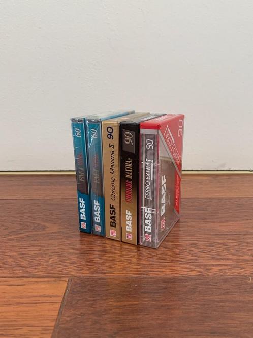 NEUF > Lot x5 K7 Vierges Enregistrables BASF, Cd's en Dvd's, Cassettebandjes, Nieuw in verpakking, Onbespeeld, 2 t/m 25 bandjes