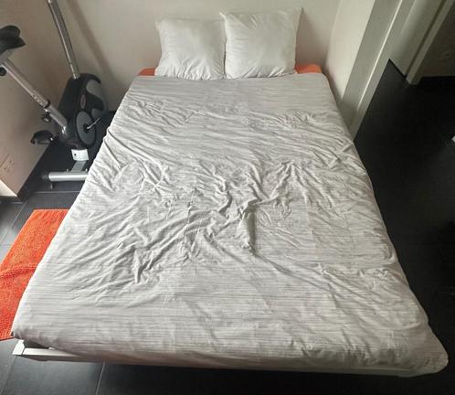 Lit complet (encadrement, sommier et matelas), Huis en Inrichting, Slaapkamer | Bedden, Gebruikt, Tweepersoons, 140 cm, 200 cm