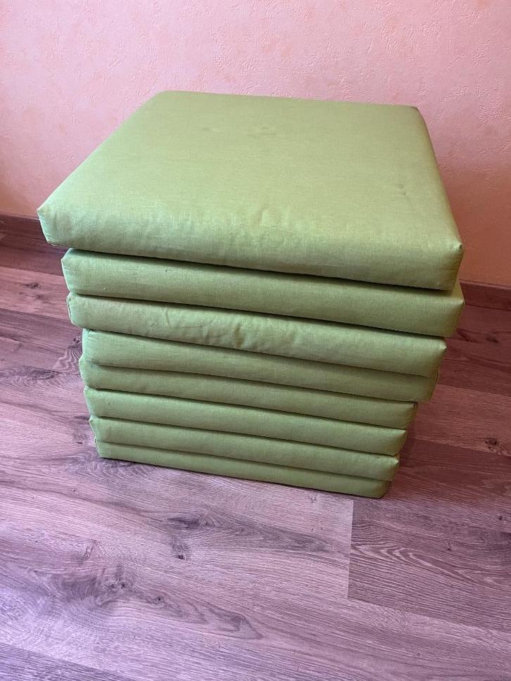 Galettes de chaises avec coussins, Maison & Meubles, Accessoires pour la Maison | Coussins, Neuf, Vert, Carré, Enlèvement