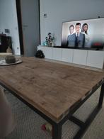Salon tafel hout met zwart metalen onderstel, Huis en Inrichting, Complete inboedels, Ophalen