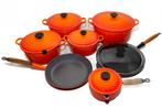 Le Creuset - 13-delige potten- en pannenset, Huis en Inrichting, Gebruikt, Gietijzer, Pannenset, Ophalen of Verzenden
