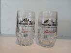 Twee oude glazen bekers STELLA MONSCHAU/EIFEL Party, Ophalen of Verzenden, Zo goed als nieuw, Pul(len), Stella Artois