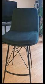 2 chaises de bar en velours vert, Huis en Inrichting, Stoelen, Ophalen, Overige materialen, Twee, Overige kleuren