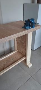 Werkbank houten werktafel stevige werkbank + bankschroef, Doe-het-zelf en Bouw, Werkbanken, Ophalen, Nieuw, Bankschroef
