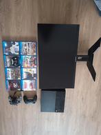 ps4 met 2 controllers + 8 games + scherm, Ophalen, Gebruikt