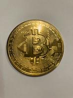 BITCOIN-munt, goudkleurig, diameter 4 cm., Ophalen of Verzenden