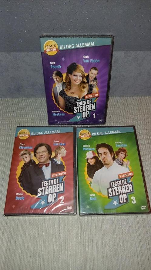3 DVD’s Tegen de sterren op (nieuw), Cd's en Dvd's, Dvd's | Cabaret en Sketches, Nieuw in verpakking, Tv-programma of Sketches