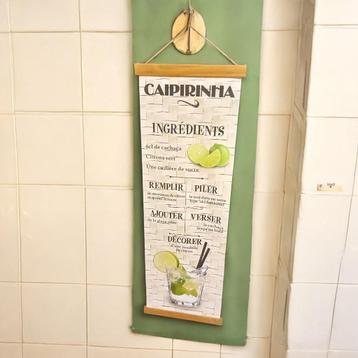 Toile tableau Recette Caipirinha Vintage