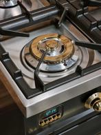 🔥 Poêle Boretti de luxe 60 cm anthracite + laiton 4 brûleur, Comme neuf, 4 zones de cuisson, Classe énergétique A ou plus économe