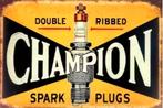 Panneau pub en métal Champion Spark Plugs - Vintage Mancave, Enlèvement ou Envoi, Comme neuf, Panneau publicitaire