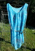 tuniek - lang topje bloemen turquoise blauw tinten Nieuw TU, Ophalen of Verzenden, Nieuw, Blauw