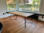 Massief eiken boomstamtafel 200x100cm, Huis en Inrichting, Tafels | Eettafels, Ophalen, Zo goed als nieuw