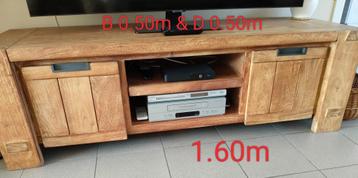 Massief teak tv meubel 1.60m beschikbaar voor biedingen