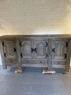 Gezandstraalde massief eiken buffetkast/dressoir, Ophalen, Met deur(en), 150 tot 200 cm, Zo goed als nieuw