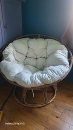 fauteuil Papasan en rotin., Huis en Inrichting, Zitzakken, Ophalen, Zo goed als nieuw, Wit