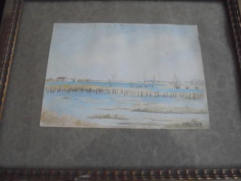 C Deliens  Aquarel   Rivierlandschap, Antiek en Kunst, Kunst | Schilderijen | Klassiek, Verzenden