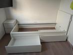 Bed Malm 90x200 + 2 bedlades, Huis en Inrichting, Slaapkamer | Bedden, Ophalen, 90 cm, Eenpersoons, Wit