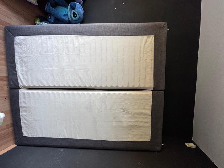 Boxspring, Huis en Inrichting, Slaapkamer | Boxsprings, Gebruikt, 160 cm, 220 cm, Tweepersoons, Grijs, Ophalen