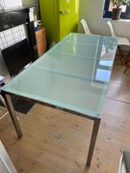 Glazen eettafel | 180 x 85 x 74 cm (L x B x H), Huis en Inrichting, Tafels | Eettafels, Ophalen, Gebruikt, 50 tot 100 cm, Verre