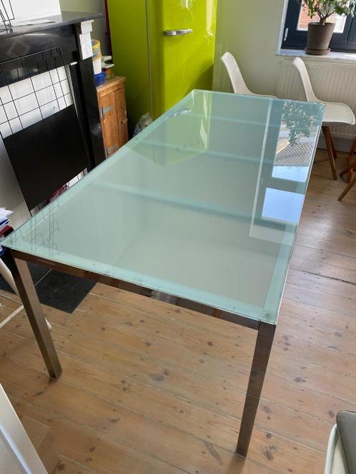 Glazen eettafel | 180 x 85 x 74 cm (L x B x H), Huis en Inrichting, Tafels | Eettafels, Gebruikt, 150 tot 200 cm, 50 tot 100 cm