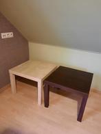 houten tafeltjes (beige en donkerbruin), Ophalen, Minder dan 45 cm, Minder dan 55 cm, Vierkant