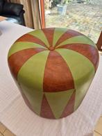 Zeer mooie poef in mooi groen en bruin., Huis en Inrichting, Ophalen, Zo goed als nieuw, Vintage