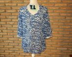 (159) - blouse femme t.40 bleue - crealine -, Maat 38/40 (M), Blauw, Ophalen of Verzenden, Zo goed als nieuw