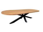 Oud teak tafel industrieel ovaal 220x110 matrix, Ophalen, Nieuw, Ovaal, Teakhout
