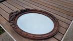 Miroir ancien. Cadre chêne  ajouré 36 x 58 cm, Enlèvement, Ovale