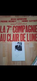 Handtekening van Robert Lamoureux + vintage poster „la 7ème, Verzamelen, Film en Tv, Ophalen of Verzenden, Poster