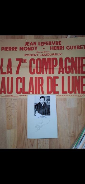 Autographe Robert Lamoureux + affiche d'époque " la 7ème com