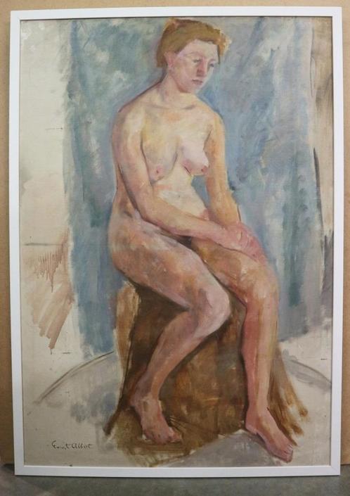 Ernest ALBERT, naaktpose 2, Antiek en Kunst, Kunst | Schilderijen | Klassiek, Ophalen of Verzenden